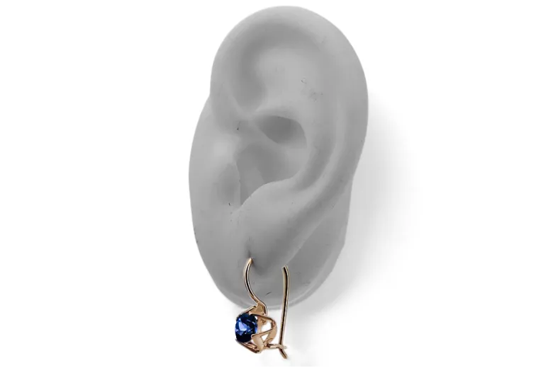 Sapphire Original Vintage 14K Rose Gold Earrings Vintage Jewlery vec142r